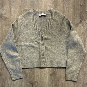 Zara Heather Gray V-Neck Cardigan